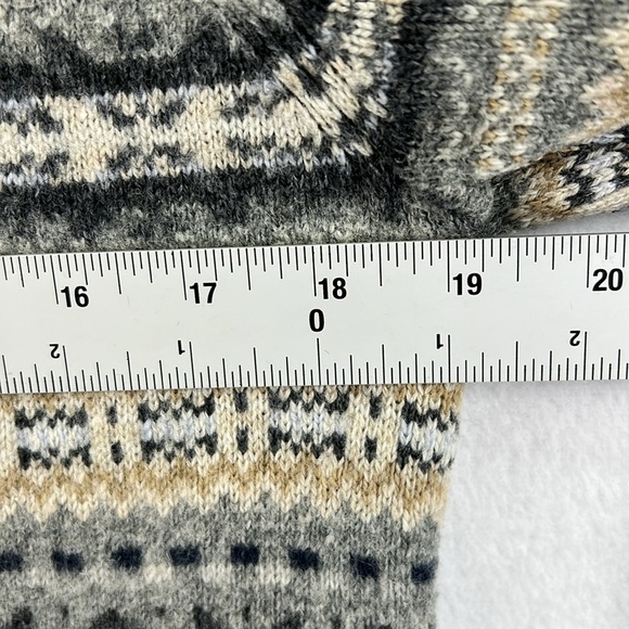 H & M Women’s Pullover Crewneck Sweater Size M Gray/Black/Cream/Tan Wool Blend - Picture 10 of 11